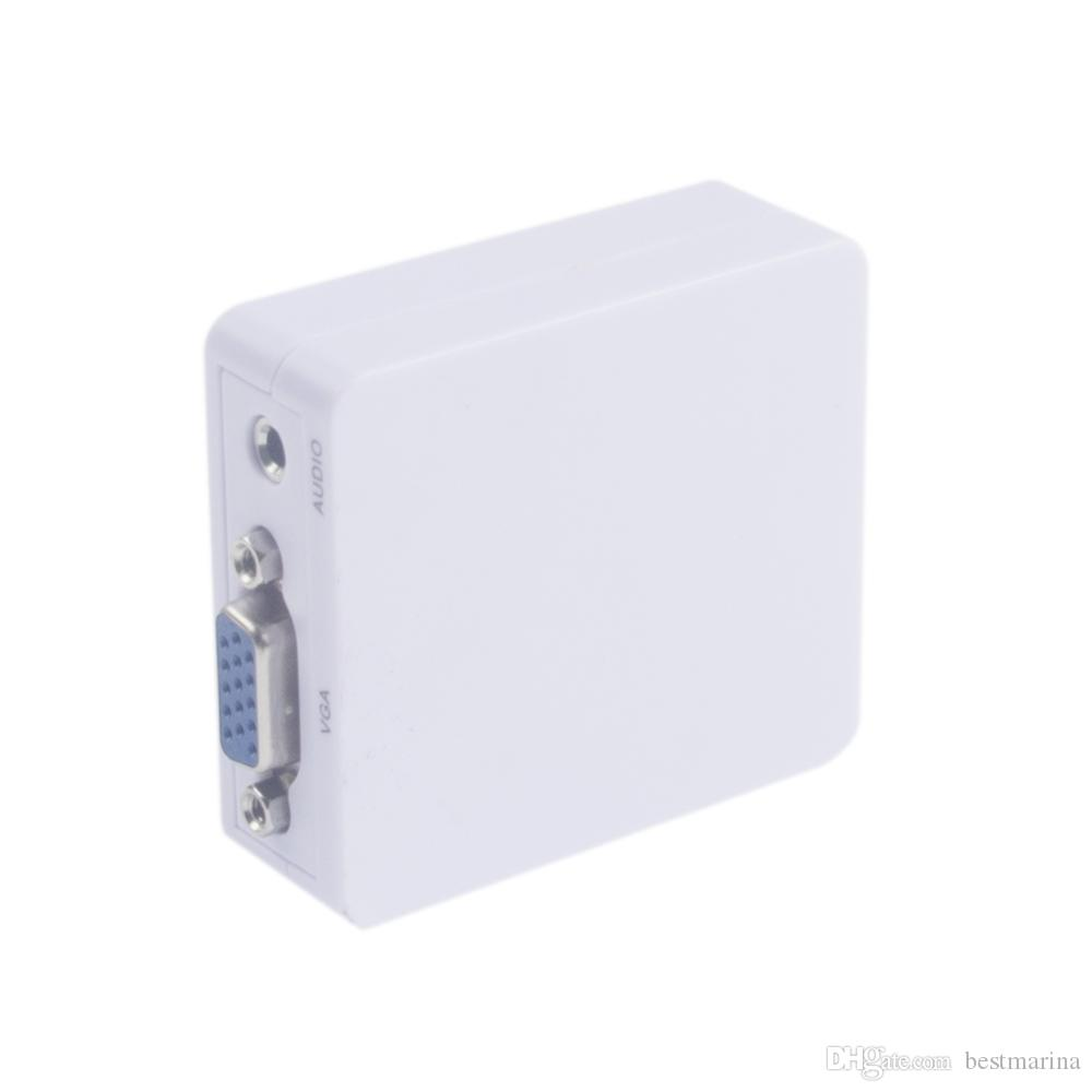 Mini Conversor Hd Video Converter VGA Fêmea Para HDMI Fêmea 1080p Branco SobralTec